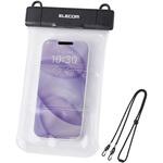 スマホ 防水ケース IP68 防塵防水 6.9インチまで 首掛け/ショルダー ストラップ付 水中タッチ操作対応 エレコム