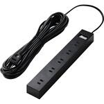 電源タップ 10個口 10m マグネット 雷ガード ほこり防止シャッター 一括スイッチ 2ピン スイングプラグ エレコム