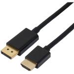 ラッチなしDisplayPort - HDMIパッシブケーブル 2m アイネックス