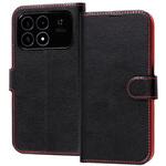 POCO F8 Pro / 手帳型ケース シンプル マグネット / ブラック/レッド レイ・アウト