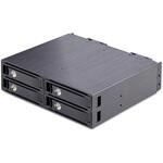 U.2モバイルラック/5.25インチベイ用/4ベイ/2.5インチSFF-8639 SSD対応/Mini-SAS HDケーブル・着脱式トレイ・冷却ファン付属/バックプレーン/データセンター・ワークステーション向け StarTech.com