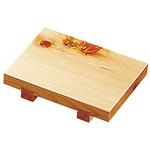 桧ミニ紅節長角盛台 (すべり止め付) 用美(ヤマコー)