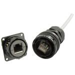 RJF21ZNSCC Amphenol Socapex イーサネットコネクタ， メス， RJ45コネクタ， フランジマウント， Cat5e， RJF21ZNSCC AMPHENOL