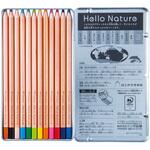 缶入色鉛筆ハローネイチャー12色 トンボ鉛筆