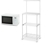 IMB-T178-W+CMR-55134 【セットでお得】単機能レンジ17L+レンジ台 アイリスオーヤマ