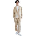 ALLESTサステナブル春夏スーツ ベージュ XS/S/M/L/XL/XXL 植物由来スーツ 次世代スーツ 高伸縮スーツ 360度ストレッチ パジャマ感覚 シルクタッチ 究極の肌触り 軽量スーツ パッカブルスーツ ディーエーピーネットワーク