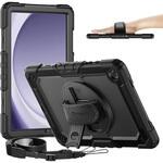 サムスンGalaxy Tab A9+ 対応 11インチ 耐衝撃 ケース ペン収納 360度回転スタンド ハンドストラップ ショルダーストラップ付 落下防止 互換品 メディアカバーマーケット