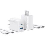 Anker Charger (20W， 2-port) with USB-C & USB-C ケーブル ホワイト Anker(アンカー)