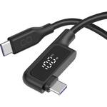 CIO-SLL-SC-CC1-BK ディスプレイ表示付き L字型シリコンケーブル CtoC 100W 1m ブラック CIO