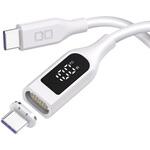 CIO-SLMG-SC-CC1-WH ディスプレイ表示付き マグネットシリコンケーブル CtoC 100W 1m ホワイト CIO