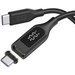 CIO-SLMG-SC-CC2-BK ディスプレイ表示付き マグネットシリコンケーブル CtoC 100W 2m ブラック CIO