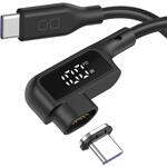 CIO-SLLMG-SC-CC1-BK ディスプレイ表示付き L字型マグネットシリコンケーブル CtoC 100W 1m ブラック CIO