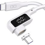 CIO-SLLMG-SC-CC2-WH ディスプレイ表示付き L字型マグネットシリコンケーブル CtoC 100W 2m ホワイト CIO