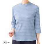 98148 7分袖綿混ボーダーTシャツ ケアファッション