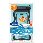 [AQUA Shield] スマートフォン用防水ケース 水に浮くフローティングタイプ ブラック トリニティ