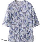 98418 5分袖オパール花柄Tシャツ ケアファッション