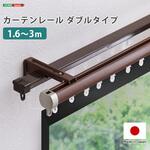 カーテンレール ダブルタイプ 1.6～3m(伸縮) ホームテイスト