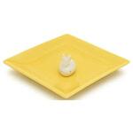 陶器香皿&ウサギ香立(イエロー) 日本香堂