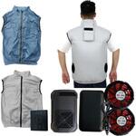 空調エアコン服 ベストタイプ エアコンファン付き ファンバッテリーセット さくら電子