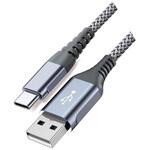 USB Type-Cケーブル A-C(強靭ナイロンメッシュタイプ)5m グレー エムディーエス