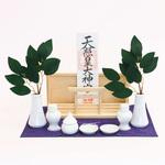 【置くだけ簡単、丁寧にお祀り】鳥居付き御神札飾り大 お祀りセット江戸紫 神棚の里