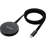 W-MA05BK ワイヤレス充電器 Qi認証 Qi2対応 15W/7.5W/5W マグネット式 卓上 ケーブル一体 平型メッシュケーブル 1m エレコム