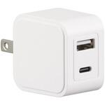 AC充電器 USB Type-A+Type-C 2ポート 2.4A 12W オーム電機