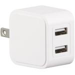AC充電器 USB Type-A 2ポート 2.4A 12W 折りたたみプラグ オーム電機