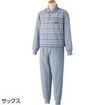 822322 麻混楊柳ポロ衿上下スーツ ケアファッション
