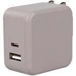 MOT-ACPD35WU1-GY Power Delivery35W対応 USB-C×1ポート、USB-A×1ポート 合計最大32W AC充電器 2年保証(MOT-ACPD35WU1-GY) MOTTERU