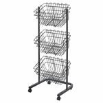 陳列用投げ込み什器 角型投げ込みバスケット 3段 ストア・エキスプレス