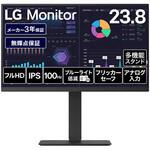 23.8インチ 液晶ディスプレイ(1920x1080/IPS/アンチグレア/D-Sub/HDMI/DP/高さ調整/ピボット/スイベル/3年保証) LG