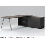 アフィーノ マネジメントデスク 平机 W1800 クレテンザ脚 アルミミラー脚 引出し+オープン型 右用<配送時組立サービス付> イトーキ