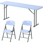 折りたたみテーブル&チェア2脚セット 屋外屋内兼用 YAMAZEN(山善)