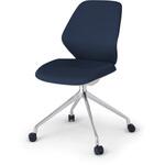 キュアチェア クロスバック 肘なし 4本脚アルミミラー脚 PV張地 ナイロンキャスター<配送時組立サービス付> イトーキ