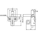 SUS-25-OUT トップラッチ 外倒し用 中西産業