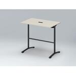 ホバーテーブル ハイタイプ T脚角型 塗装脚 配線対応キャップ 1200×750<配送時組立サービス付> イトーキ
