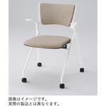 マノスチェア ネスティングタイプ 背パッド付 肘付 棚付 張地SA<配送時組立サービス付> イトーキ