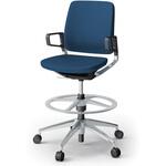 レヴィチェア ハイポジションタイプ 樹脂肘 アルミミラー脚 PV張地<配送時組立サービス付> イトーキ