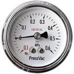高純度ガス用圧力計 Φ50 EPグレード 背面形 VCRメス(9/16-18UNF) PressVac(プレスバック)