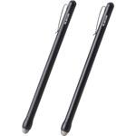 タッチペン 2本入り スマホ/タブレット対応 スタイラスペン 導電繊維ペン先 極細・軽量 スリム クリップ付 エレコム