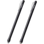 タッチペン 2本入り スマホ/タブレット対応 スタイラスペン 導電繊維ペン先 極細・軽量 スリム クリップ付 エレコム