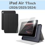 iPad Air ケース 11インチ(M4/M3/M2) マグネット式フラップ フリーアングル 衝撃吸収 ガラスフィルム付 エレコム