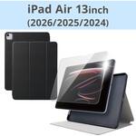 iPad Air ケース 13インチ(M4/M3/M2) マグネット式フラップ フリーアングル 衝撃吸収 ガラスフィルム付 エレコム
