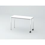 DCW-124HNSPC1PW オリゴテーブル ホワイトボード天板 角型 1200×450 4本角脚 片側キャスター(メッキ脚)<配送時組立サービス付> イトーキ