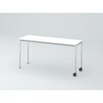 DCW-154HNRPC1PW オリゴテーブル ホワイトボード天板 角型 1500×450 4本丸脚 片側キャスター(メッキ脚)<配送時組立サービス付> イトーキ