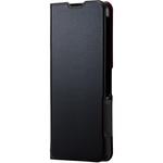 PM-S224PLFUBK シンプルスマホ6 ケース カバー レザー 手帳型 マグネット フラップ 超軽量 スリム エレコム