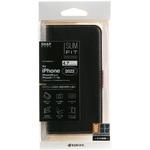 iPhoneSE第3世代 薄型手帳ケース サイドマグネット BK×DBR ラスタバナナ