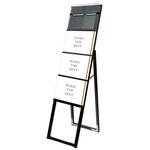 BELSK-A4Y3K-PCG ブラックイージーリンクスタンド看板 A4横3片面パンフレットケース屋外用 常磐精工