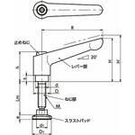 鍋屋バイテック会社 クランプレバー スラストパッドつき(おねじ) NBK(鍋屋バイテック会社)